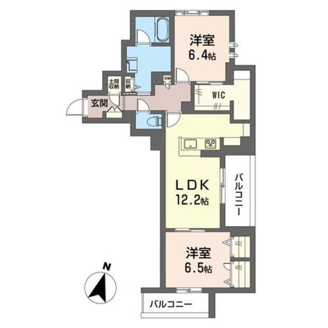 エフスカイパーク(2LDK/2階)の間取り写真
