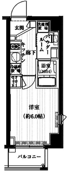 ヴァレッシア品川南シティ(1K/4階)の間取り写真