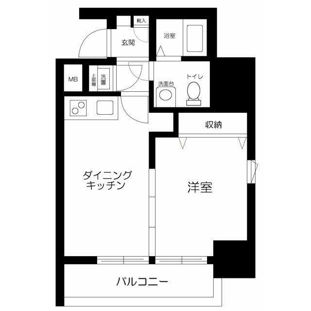 RISING PLACE浅草(1DK/2階)の間取り写真
