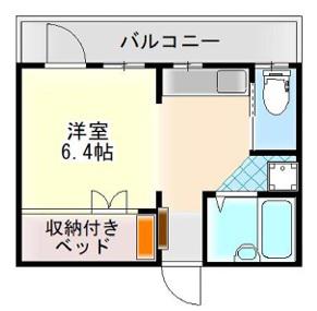 ヒルハイツ(1DK/1階)の間取り写真