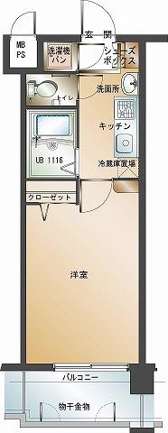 エンクレスト大手門II(1K/7階)の間取り写真
