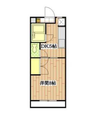 コーポレティブハウスII(1DK/3階)の間取り写真
