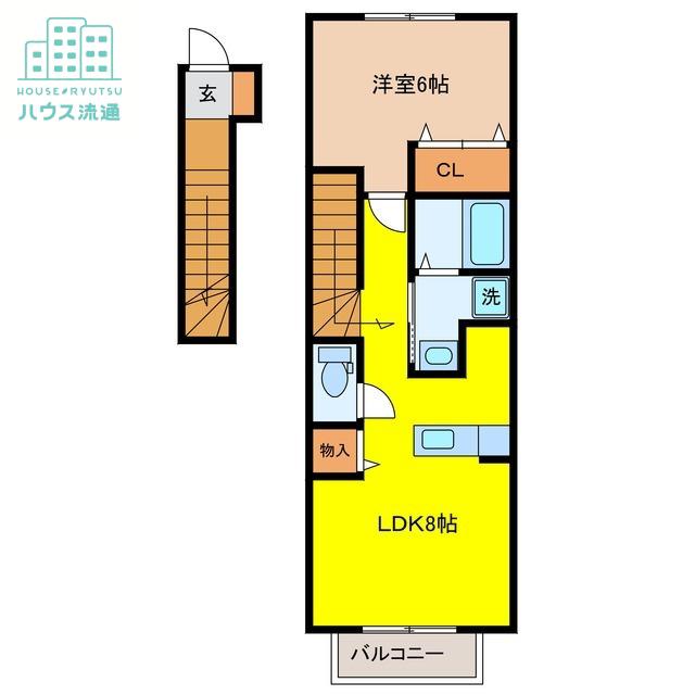 練雅館II(1LDK/2階)の間取り写真