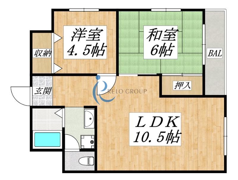 ブルーシャトー(2LDK/3階)の間取り写真