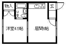 COWCOW豊岡A(1DK/1階)の間取り写真