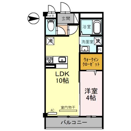 CHAINON城南(1LDK/2階)の間取り写真