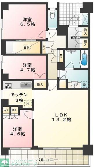 プライムメゾン武蔵野の杜(3LDK/1階)の間取り写真