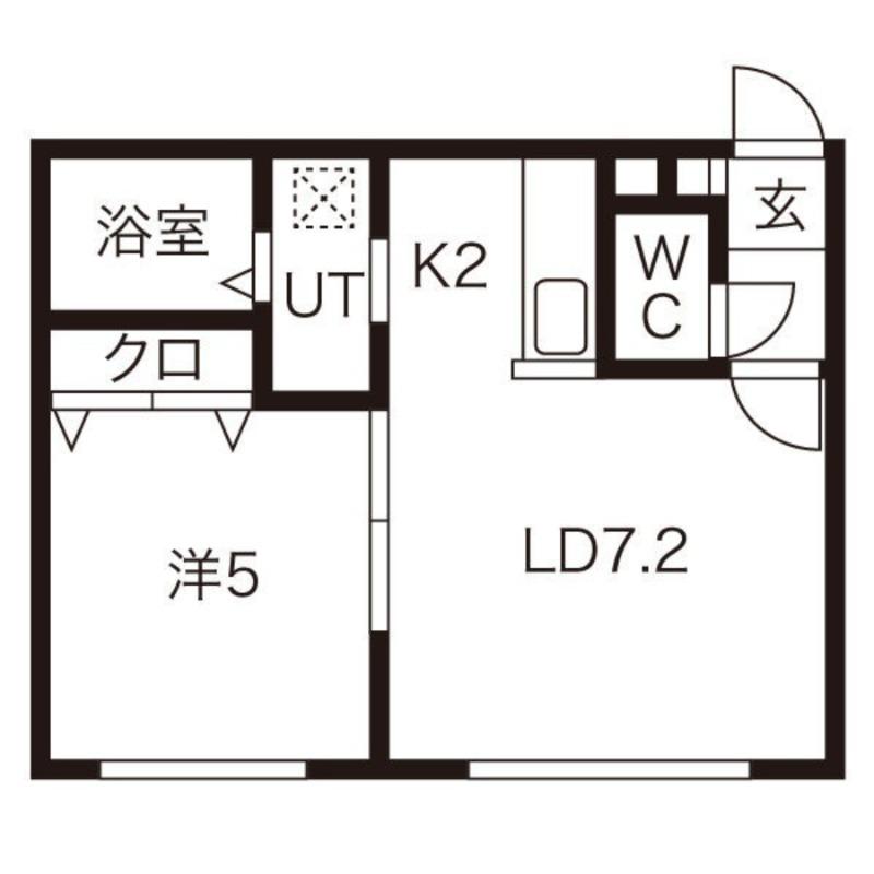キャステル東札幌(1LDK/3階)の間取り写真