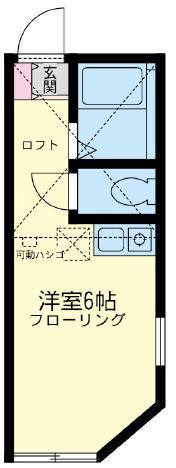大島上町ポール・モラレス(ワンルーム/2階)の間取り写真