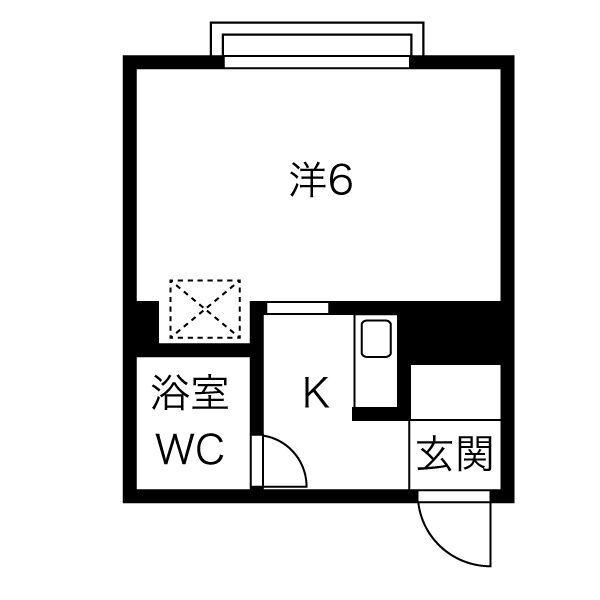 コーポ杉栄3(1K/3階)の間取り写真