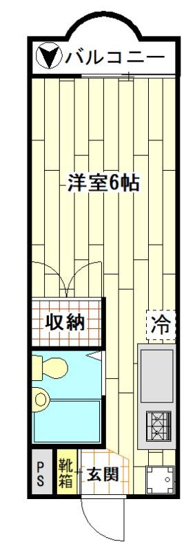 秋葉ハイツ(ワンルーム/2階)の間取り写真