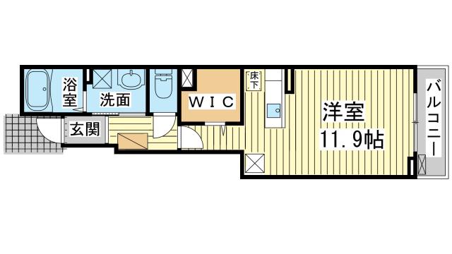 エクセラン則直IV(ワンルーム/1階)の間取り写真