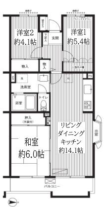 アルタイル平和台(3LDK/3階)の間取り写真