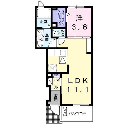 フォレスト ブリーズ(1LDK/1階)の間取り写真