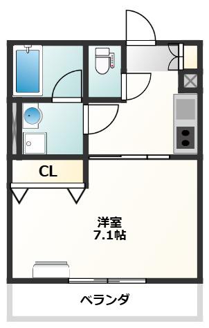 セレクト本郷(1K/2階)の間取り写真