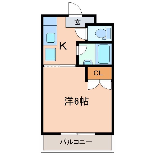 ローランハイツ(1K/3階)の間取り写真