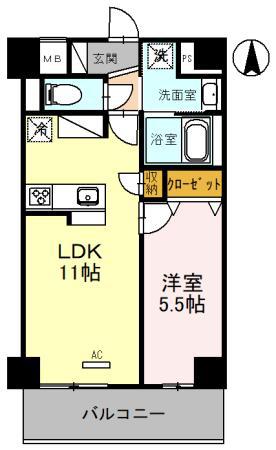 HABITAT平野(1LDK/7階)の間取り写真