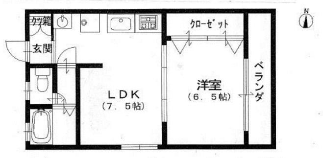 ラメゾン小河通(1LDK/5階)の間取り写真