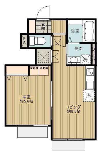 ROOM8(1LDK/1階)の間取り写真