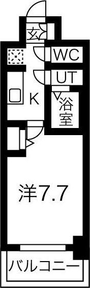 MJC大阪ラフィーネ(1K/7階)の間取り写真