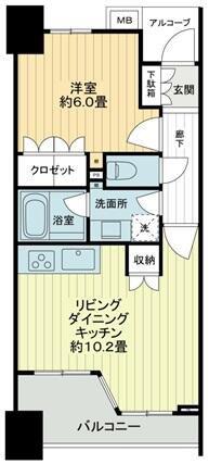 IXIA横浜鶴見ステーションフロント(1LDK/2階)の間取り写真