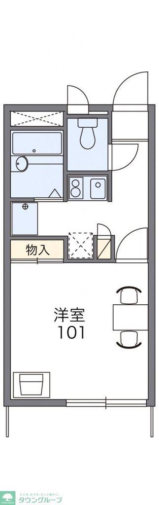 レオパレスあずま(1K/2階)の間取り写真
