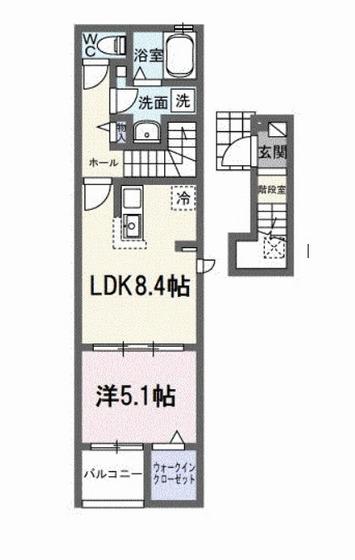 プラムガーデンC(1LDK/2階)の間取り写真