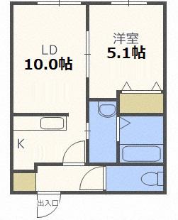 PARENTE NANGO15(1LDK/2階)の間取り写真