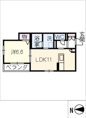 シャーメゾン一社(1LDK/2階)の間取り写真