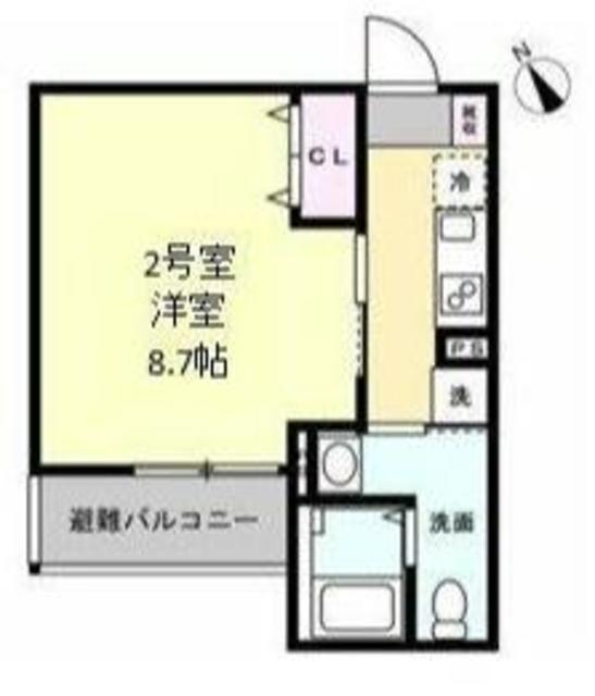 ベイルーム相模原清新セレーナ(1K/3階)の間取り写真