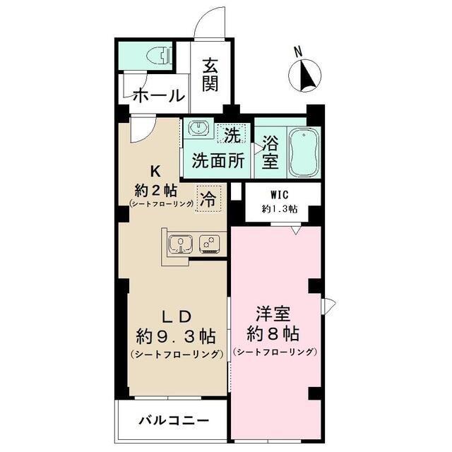 シェルクレール 松庵(1LDK/1階)の間取り写真