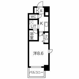 PURE RESIDENCE 名駅南(1K/11階)の間取り写真