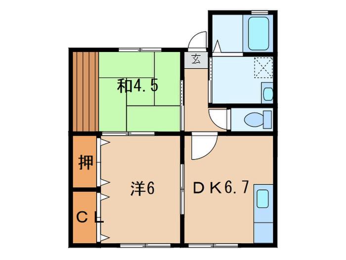 コ―ポ平野(2DK/1階)の間取り写真