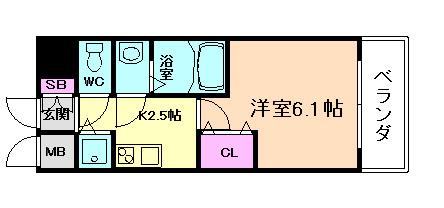 エスライズ新大阪フロント(1K/4階)の間取り写真