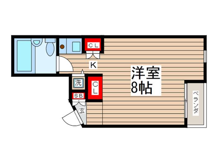 NHレジデンス江古田(1K/2階)の間取り写真
