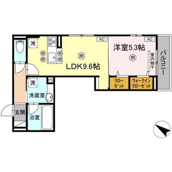 COLERMO舟入南(1LDK/2階)の間取り写真