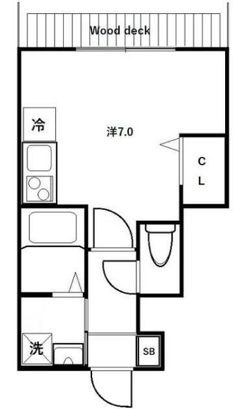 ATAGO BASE(ワンルーム/1階)の間取り写真
