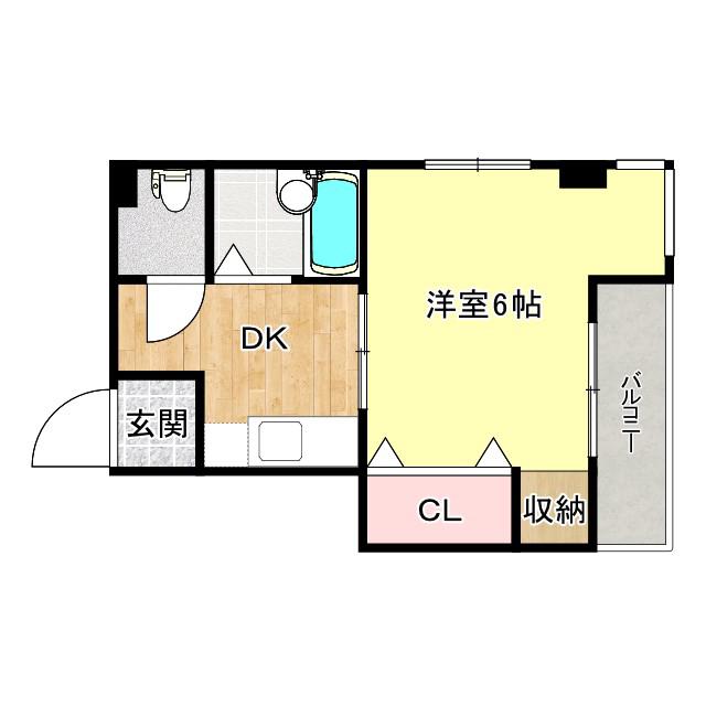 第2サカエマンション(1DK/2階)の間取り写真