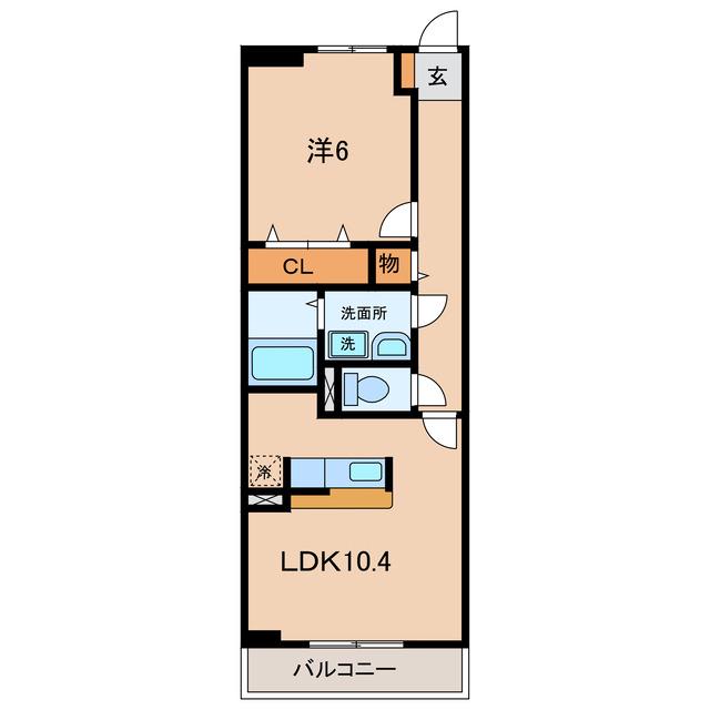 サニーブローテ住吉I・II(1LDK/1階)の間取り写真