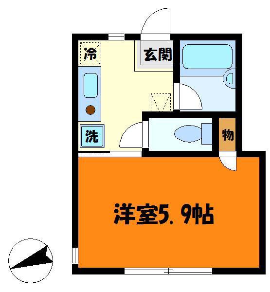 ラルーチェ武蔵小杉(1K/1階)の間取り写真