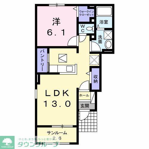 ベル メゾン城南II(1LDK/1階)の間取り写真