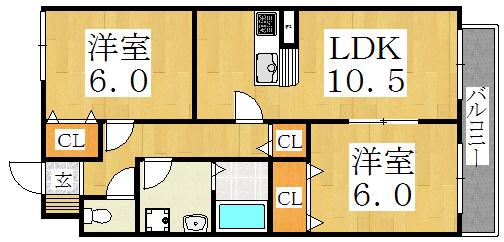ルミナスコート(2LDK/3階)の間取り写真
