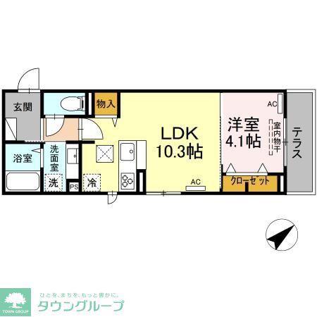 アニマート(1LDK/1階)の間取り写真