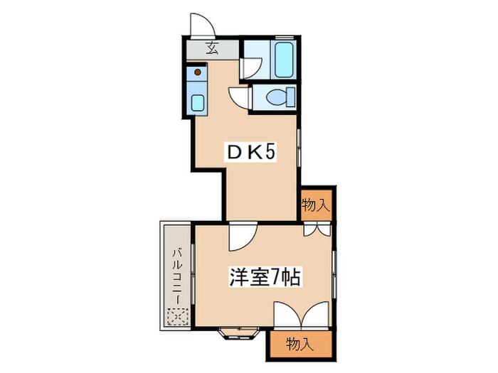 いずみ荘(1DK/2階)の間取り写真