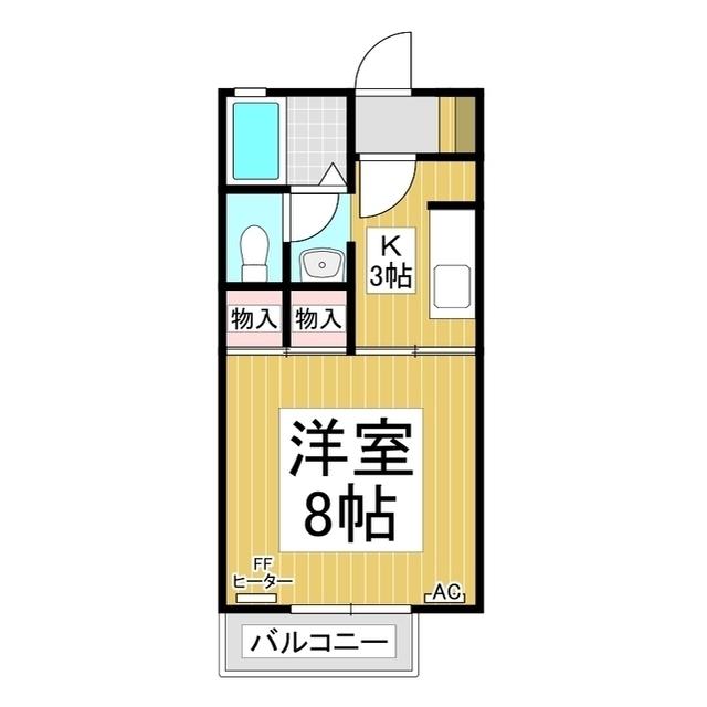 アネーロ和田(1K/2階)の間取り写真