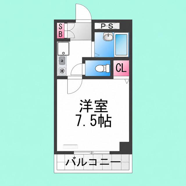 サンライズ泉(1K/6階)の間取り写真