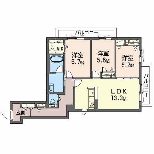 RADIANCE MINOH(3LDK/2階)の間取り写真