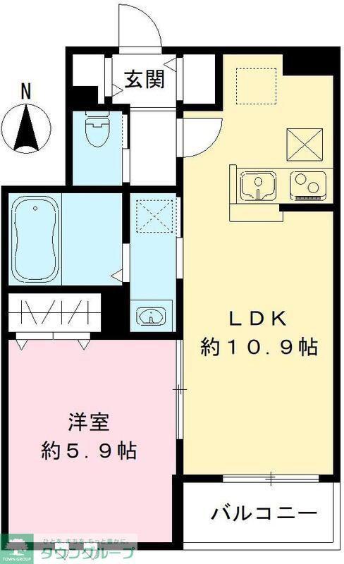 コンチェルト上祖師谷(1LDK/1階)の間取り写真