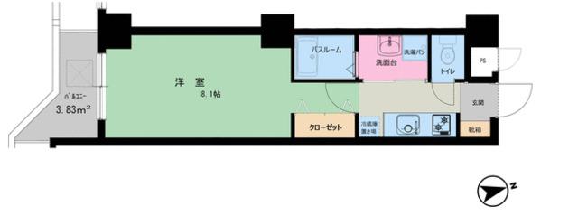 Y′S COLLECT(1K/4階)の間取り写真