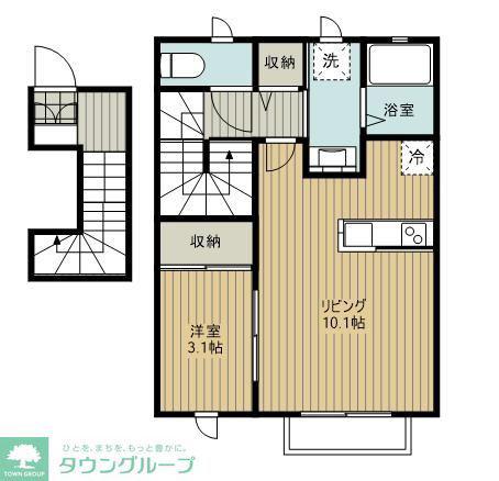 アーバンギャラン府中(1LDK/2階)の間取り写真